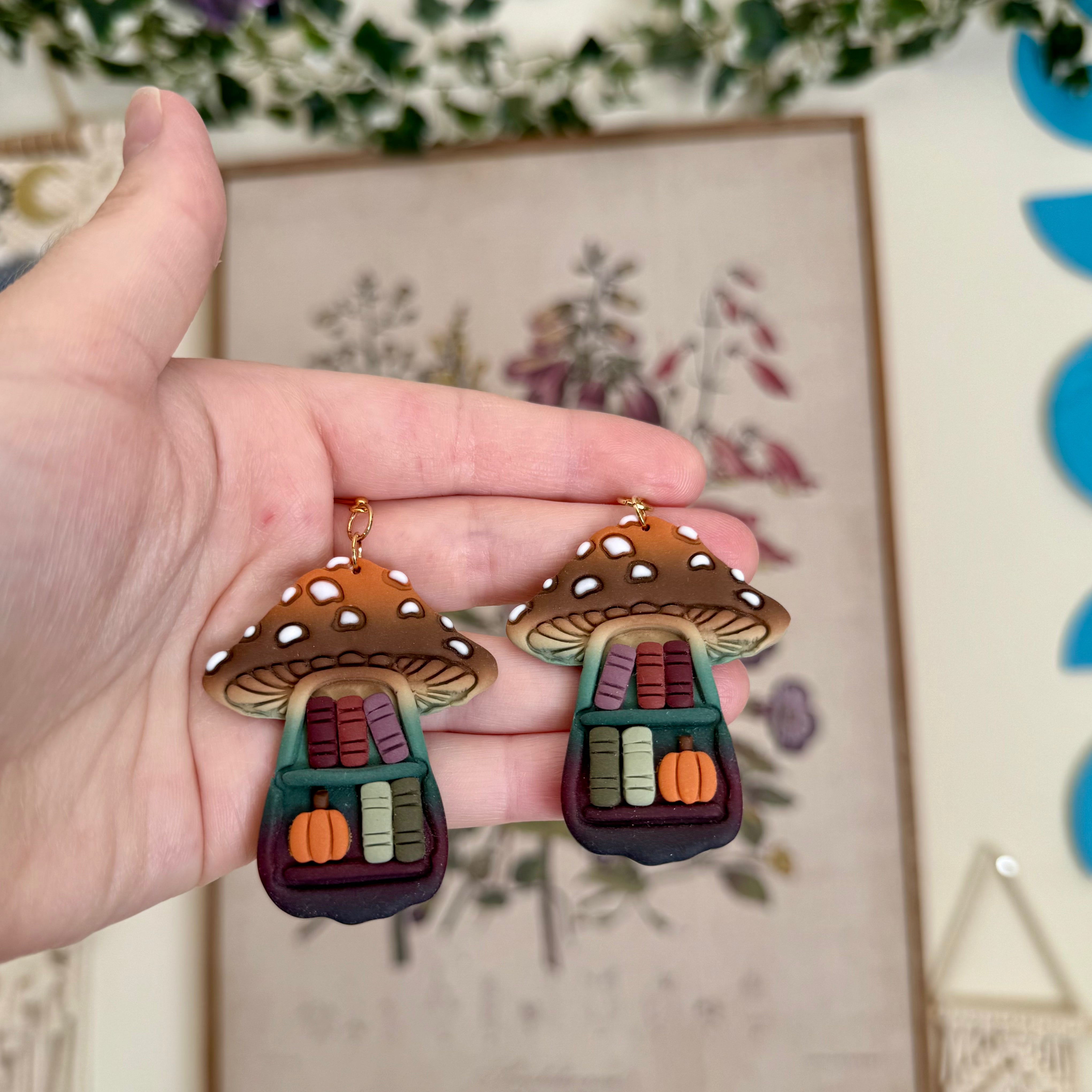 Mushroom Bookshelves in Shadow Forest