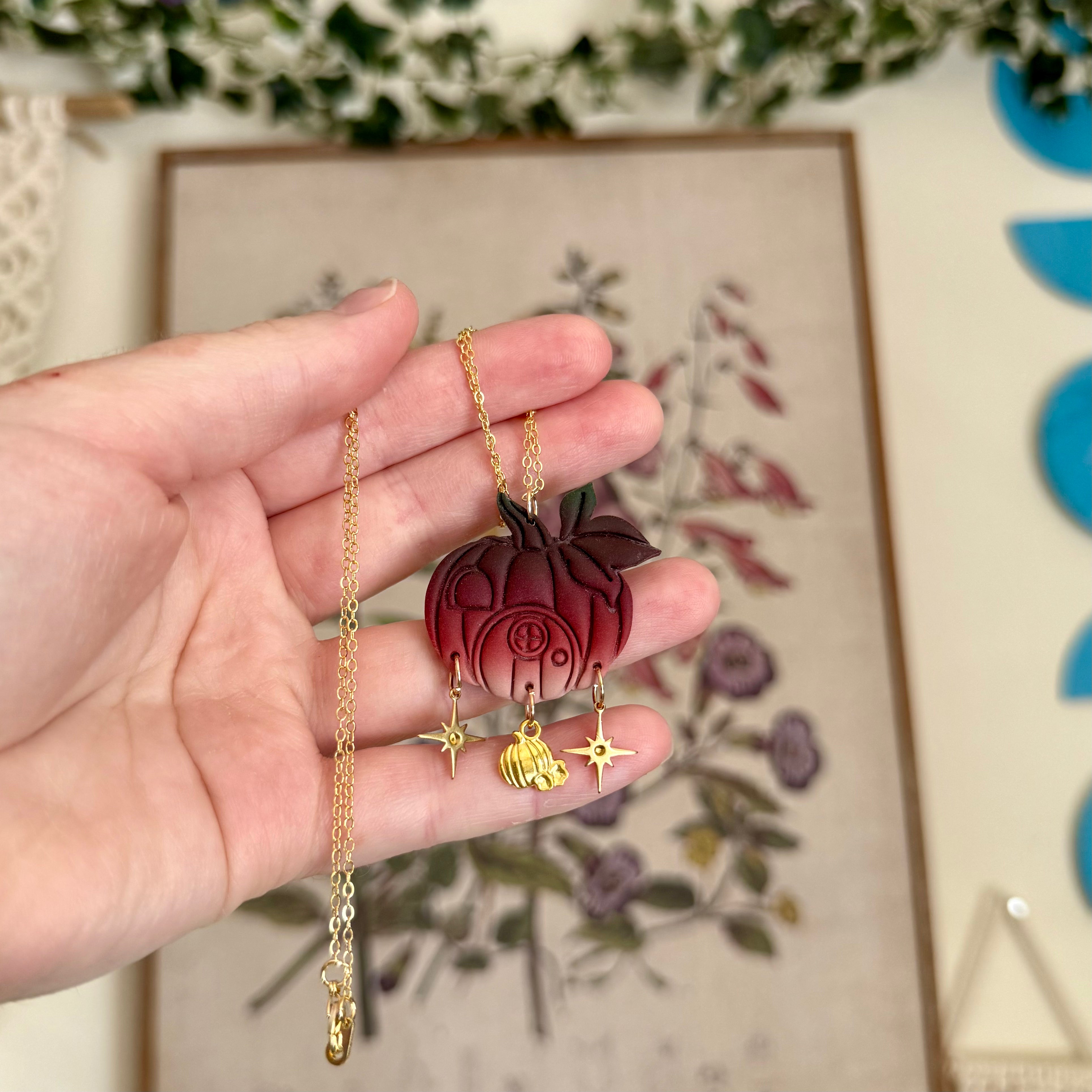 Pumpkin Home Necklace in Rustic Romance