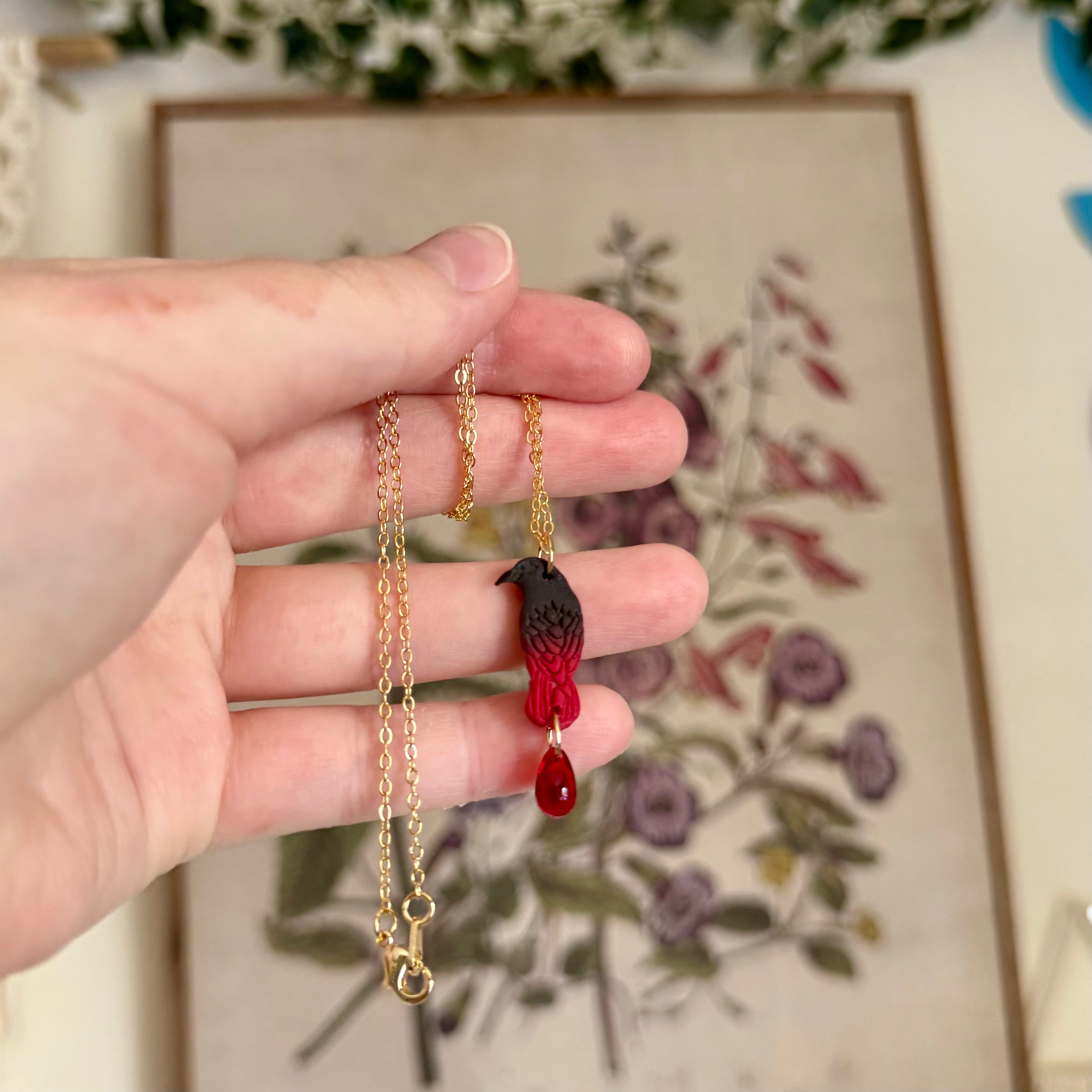 Poe Necklace in Blood Moon