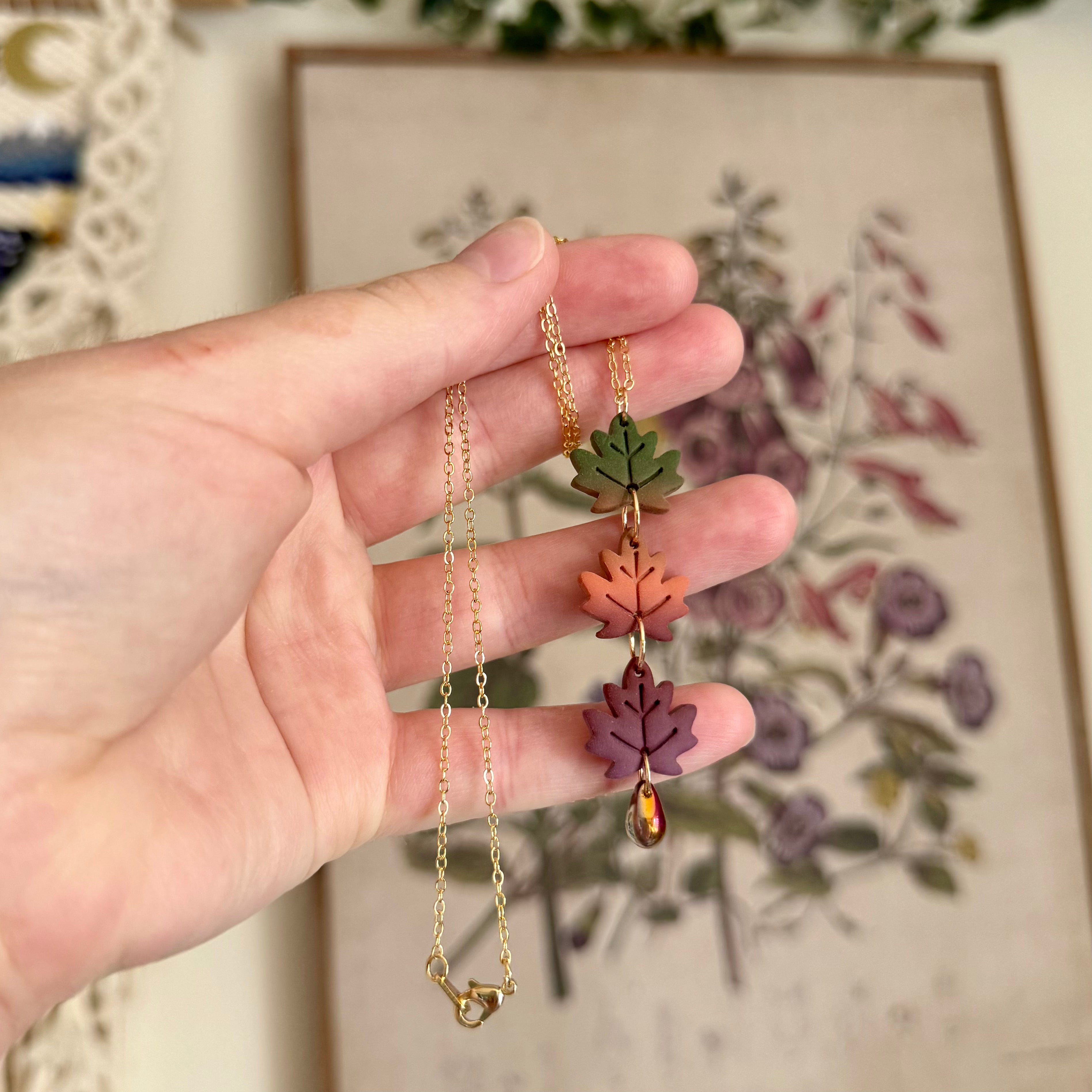 Falling Leaves Necklace in Autumn Drive